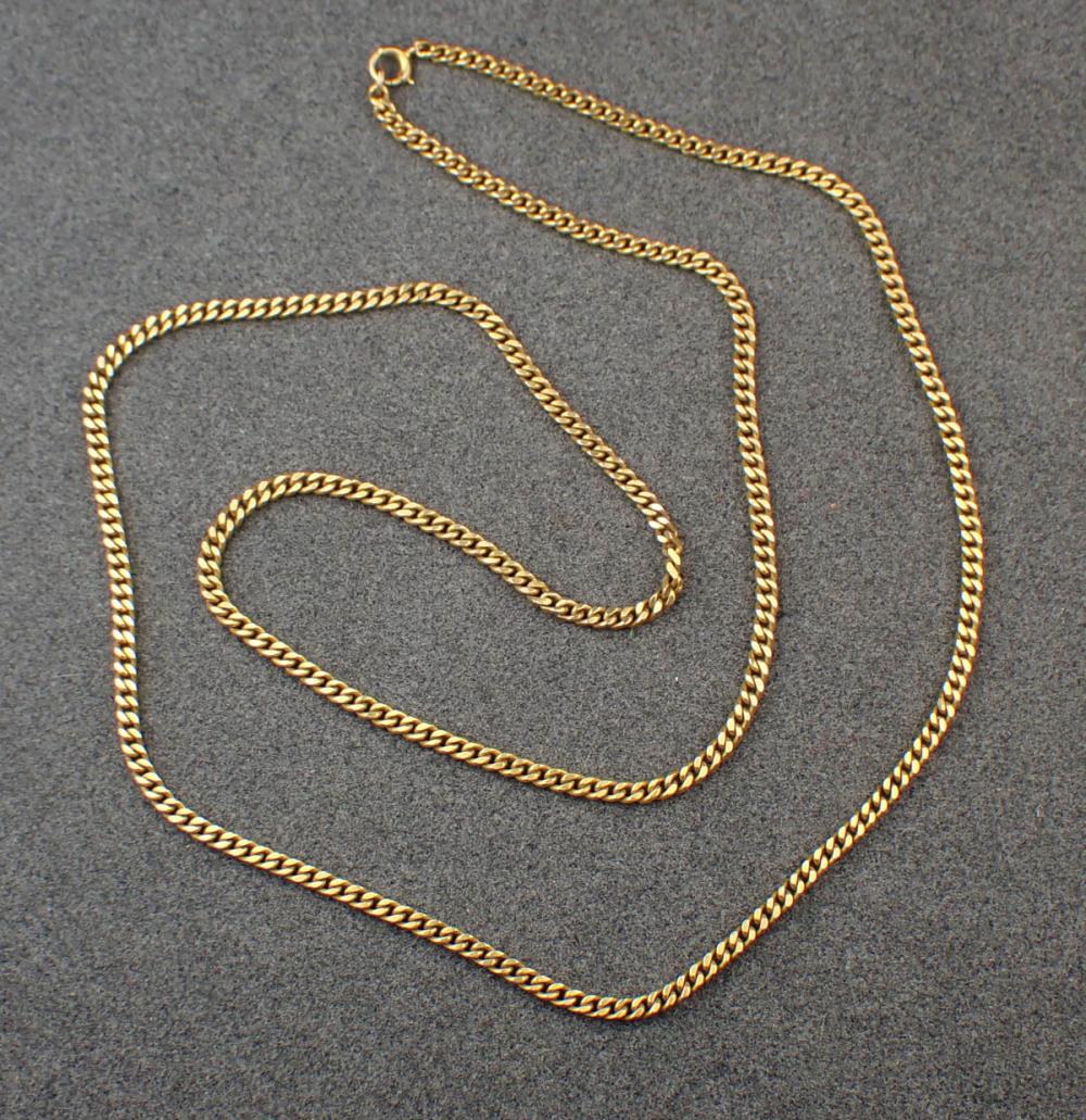 TEN KARAT YELLOW GOLD CURB CHAIN