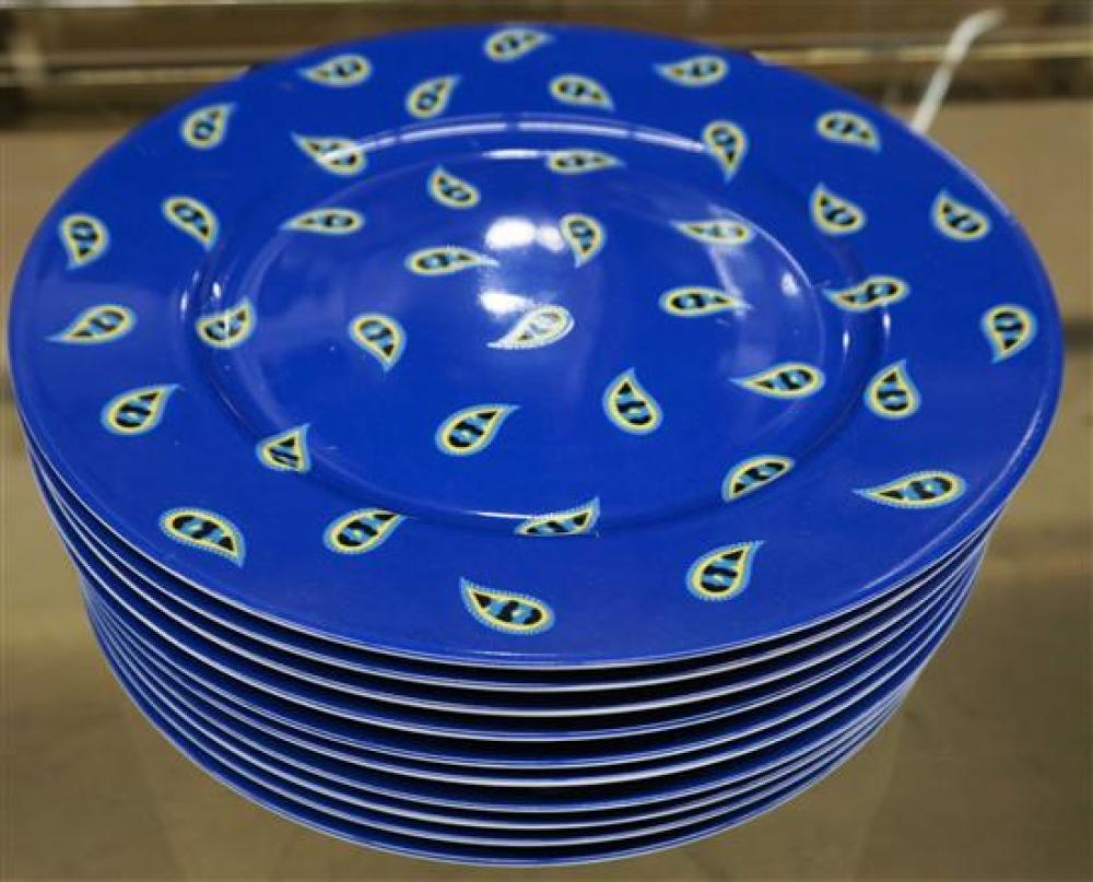 TEN LIMOGES BLUE PAISLEY SERVICE