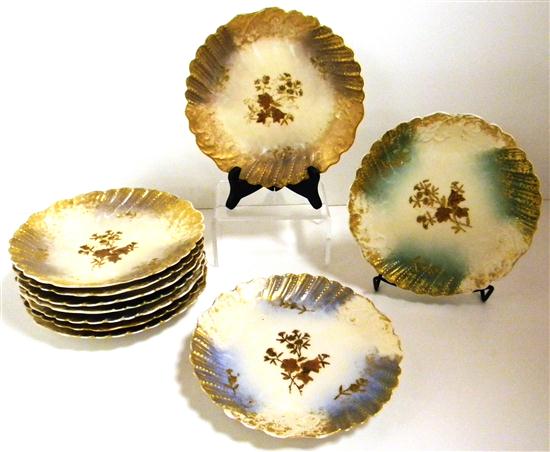 Ten Limoges dessert plates 