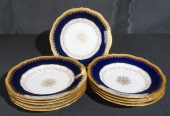 TEN LIMOGES FLORAL, GILT AND C