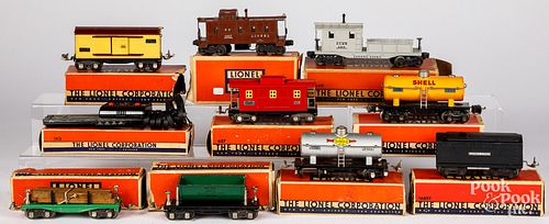 TEN LIONEL TRAIN CARS, 0 GAUGE,