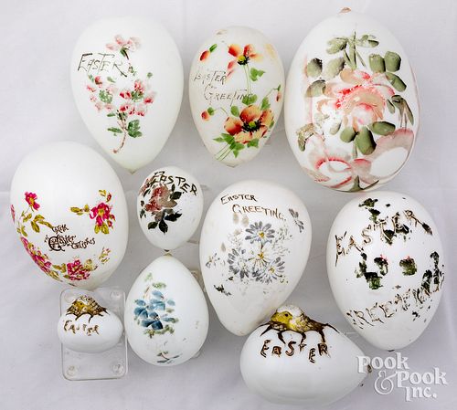 TEN MILK GLASS EASTER EGGSTen
