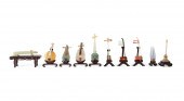 TEN MINIATURE HARDSTONE INSTRU