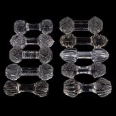 TEN MISC. CUT GLASS KNIFE REST