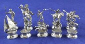 Ten modern silver menu holders