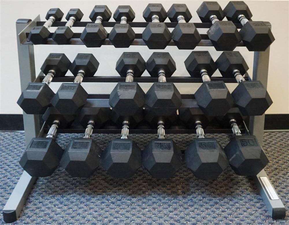 TEN PAIRS OF BODY SOLID DUMBBELLS