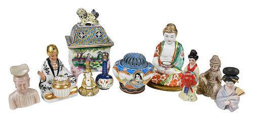 TEN PERFUMES AND PERFUME BURNERS IN