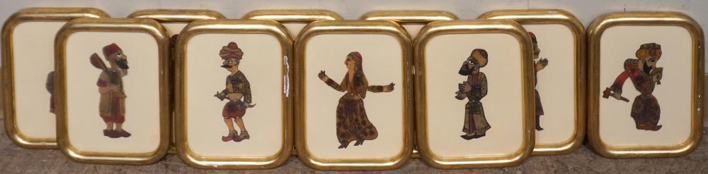 TEN PERSIAN PAINTED CUTOUT