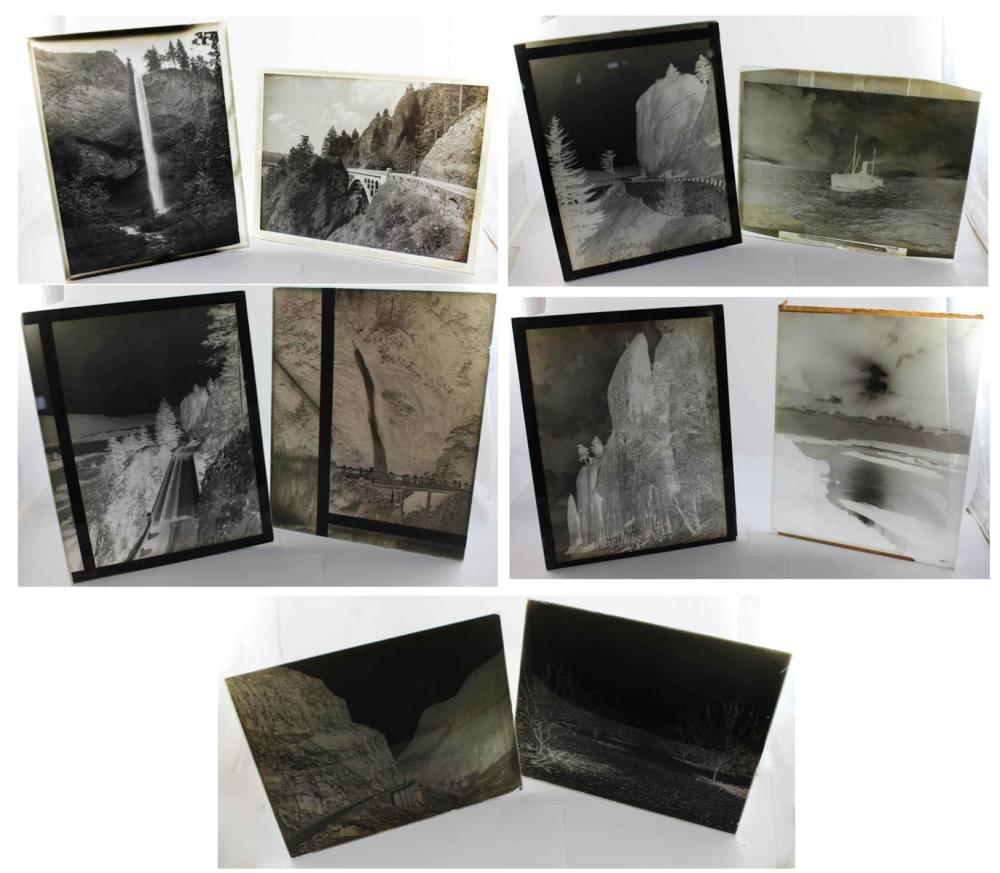 TEN PHOTOGRAPHIC GLASS PLATES TAKEN