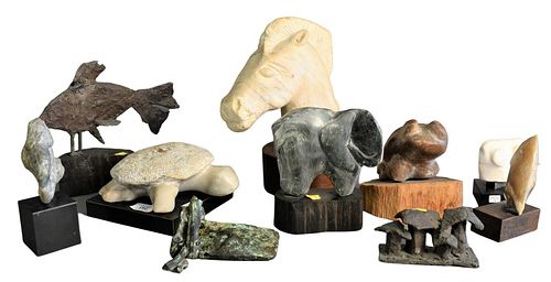 TEN PIECE CARVED ANIMAL