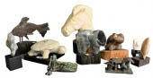 TEN PIECE CARVED ANIMAL SCULPT