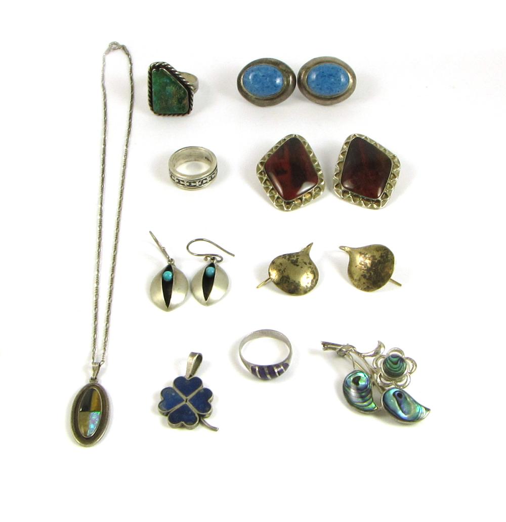 TEN PIECE COLLECTION OF SILVER