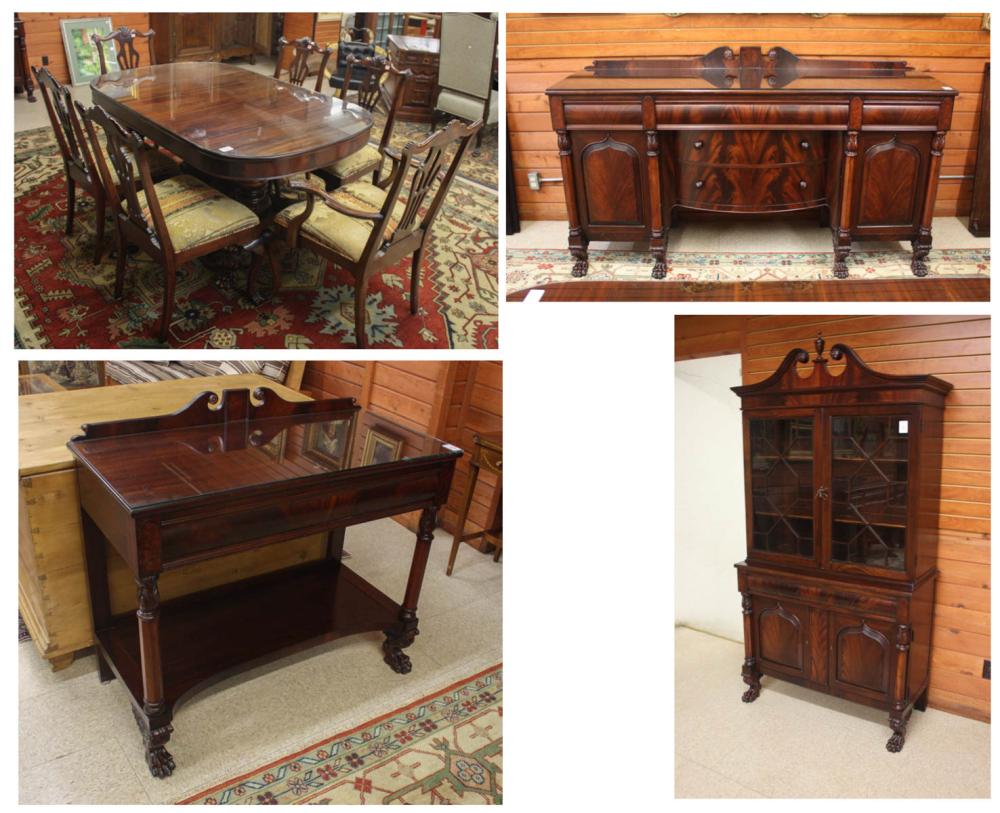 TEN-PIECE EMPIRE REVIVAL MAHOGANY