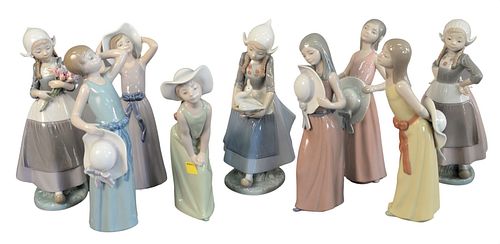 TEN PIECE LOT OF LLADRO FIGURES, TO
