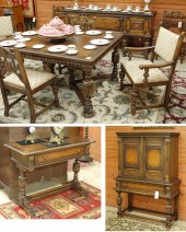TEN-PIECE WALNUT BURL ELM AND