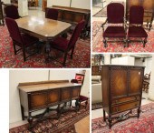 TEN-PIECE WALNUT DINING FURNIT