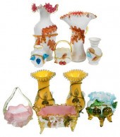 TEN PIECES ART GLASS WITH APPL