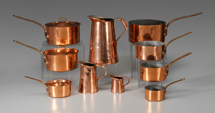 Ten Pieces Copper Cookware 20th