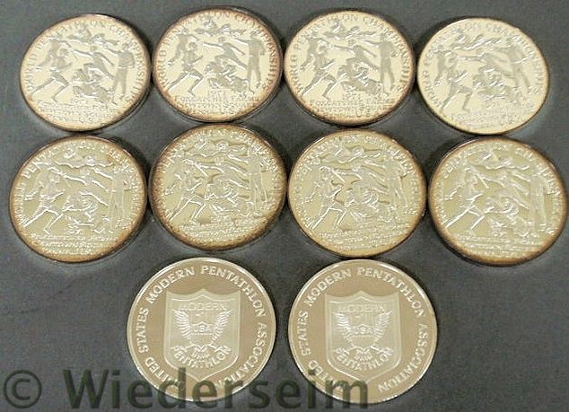 Ten pieces Franklin Mint 1971