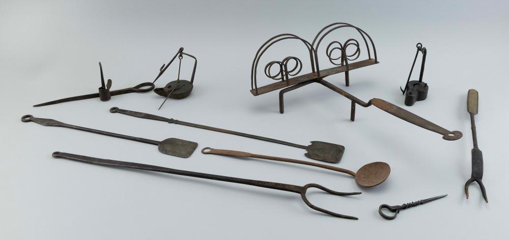 TEN PIECES OF COLONIAL WROUGHT IRON