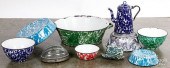 TEN PIECES OF GRANITEWARE, 19T