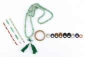 TEN PIECES OF HARDSTONE JEWELR