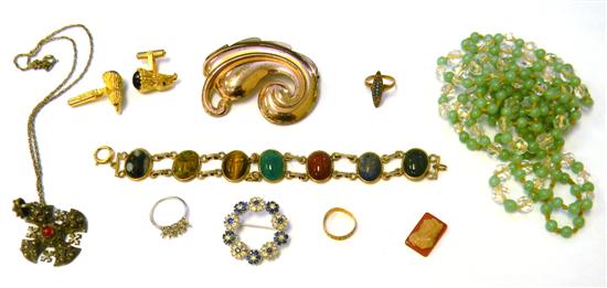 Ten pieces of JEWELRY including: