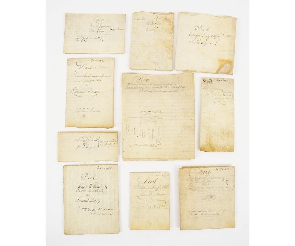 Ten pieces of Mifflin Family papers