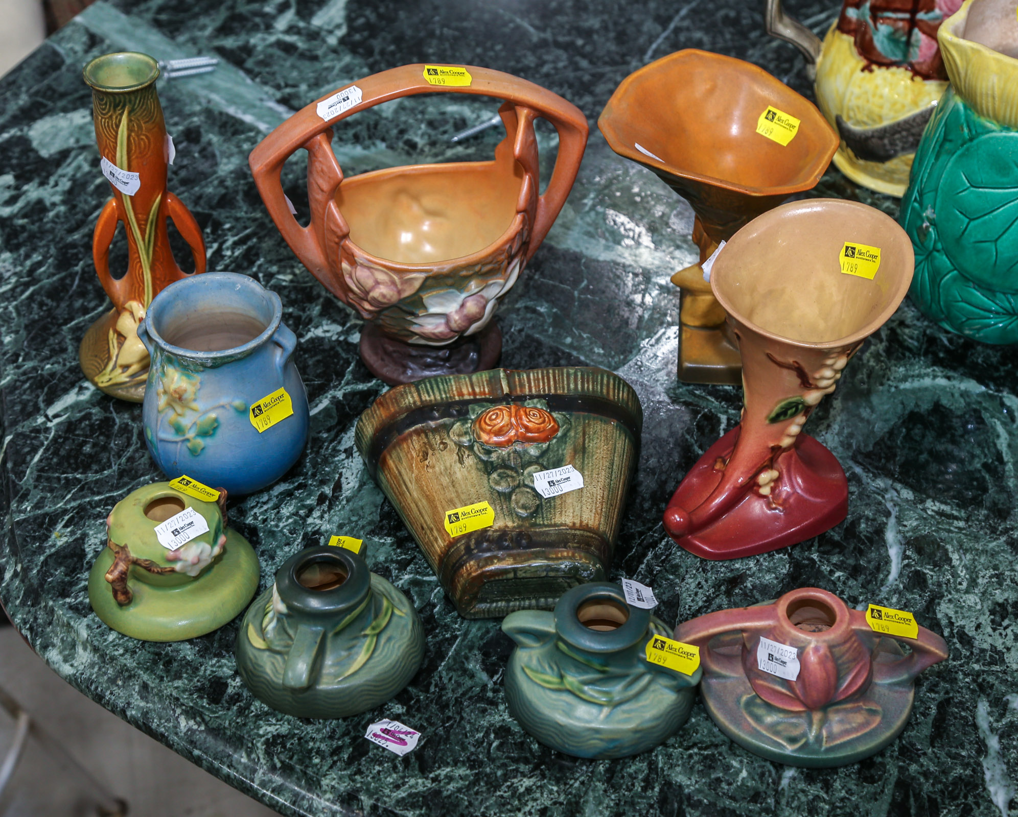 TEN PIECES OF ROSEVILLE ART POTTERY