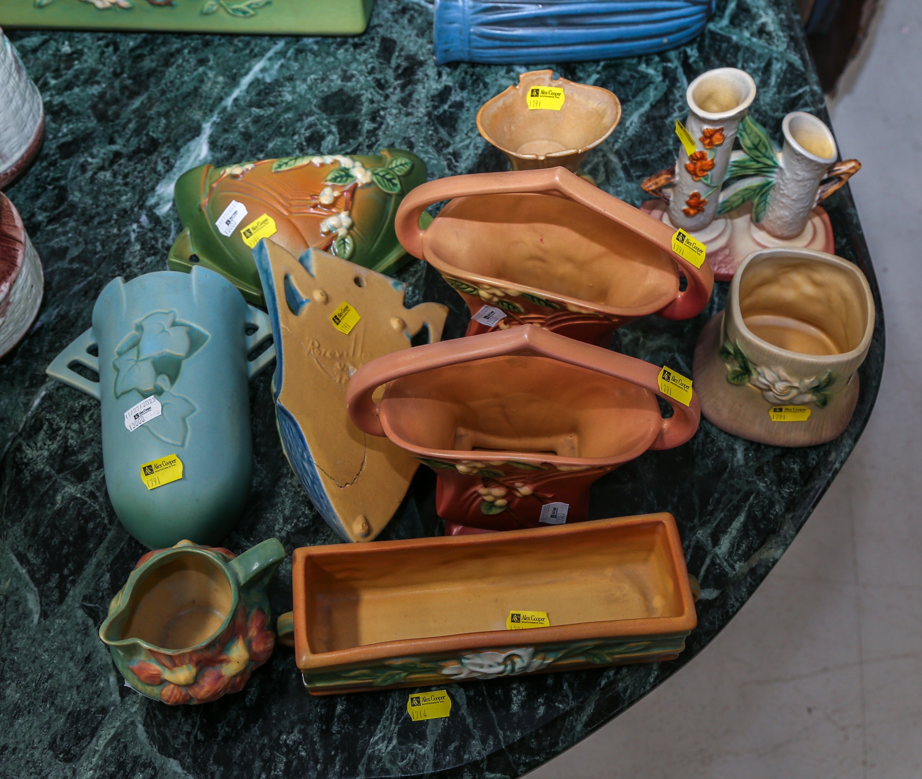 TEN PIECES OF ROSEVILLE ART POTTERY