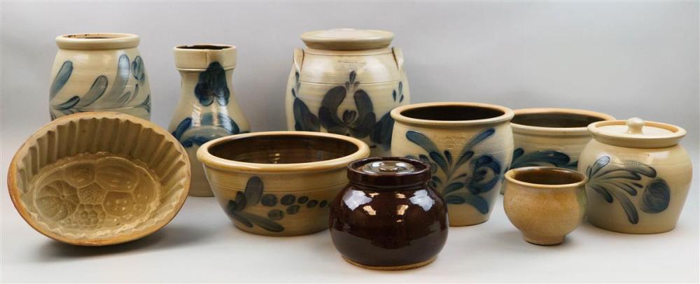 TEN PIECES OF SALT-GLAZED