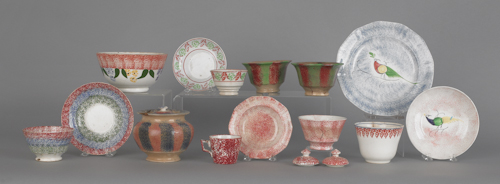 Ten pieces of spatterware