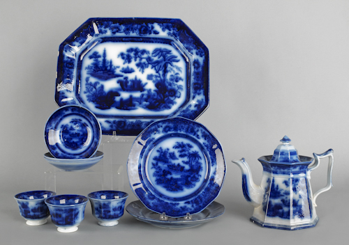 Ten pieces of Tonquin flow blue