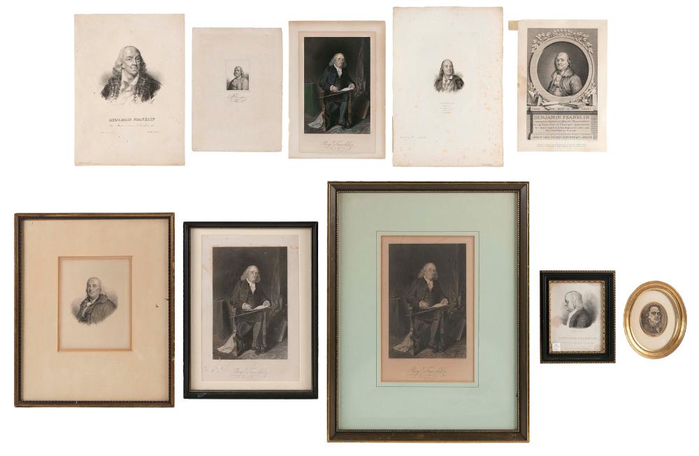 TEN PORTRAIT PRINTS OF BENJAMIN