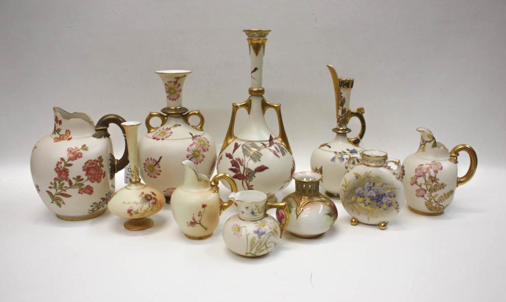 TEN ROYAL WORCESTER PORCELAIN