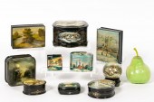 TEN RUSSIAN LACQUERED BOXES, W