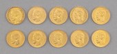 TEN RUSSIAN NICHOLAS II 5 ROUB