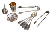 TEN RUSSIAN SILVER ITEMS19th/2
