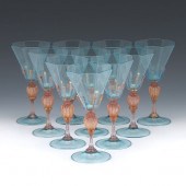 TEN SALVIATI MURANO AZURE AND
