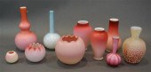 TEN SATIN GLASS VASESTen Satin