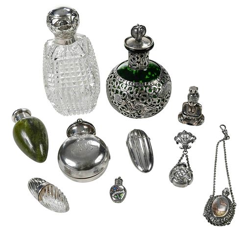 TEN SILVER AND SILVER MOUNTED
