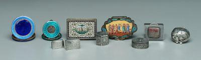 Ten silver boxes: one Italian