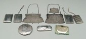 Ten silver cases, purses: four