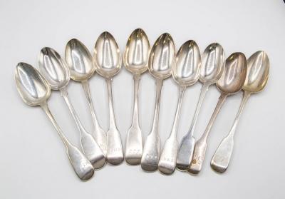 Ten silver fiddle pattern