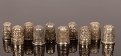 Ten silver thimbles, Charles