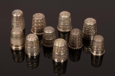Ten silver thimbles, Charles