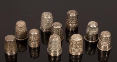 Ten silver thimbles, Charles