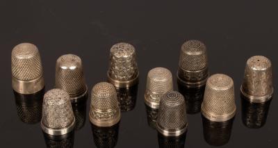 Ten silver thimbles, Henry Griffith