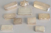 TEN SMALL SILVER BOXES TO INCL