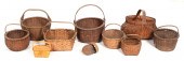 TEN SPLINTWORK BASKETS 19TH/20
